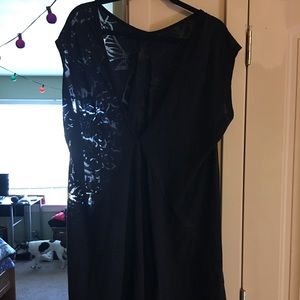 Lane Bryant whimsical black sheer top. Size 22/24.